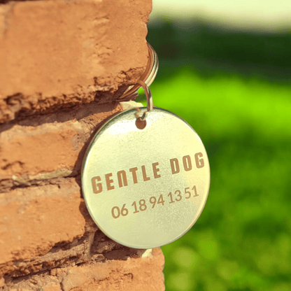 Médaille personnalisée "rond" - Gentle Dog