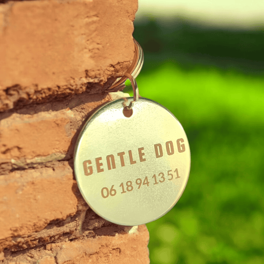 Médaille personnalisée "rond" - Gentle Dog